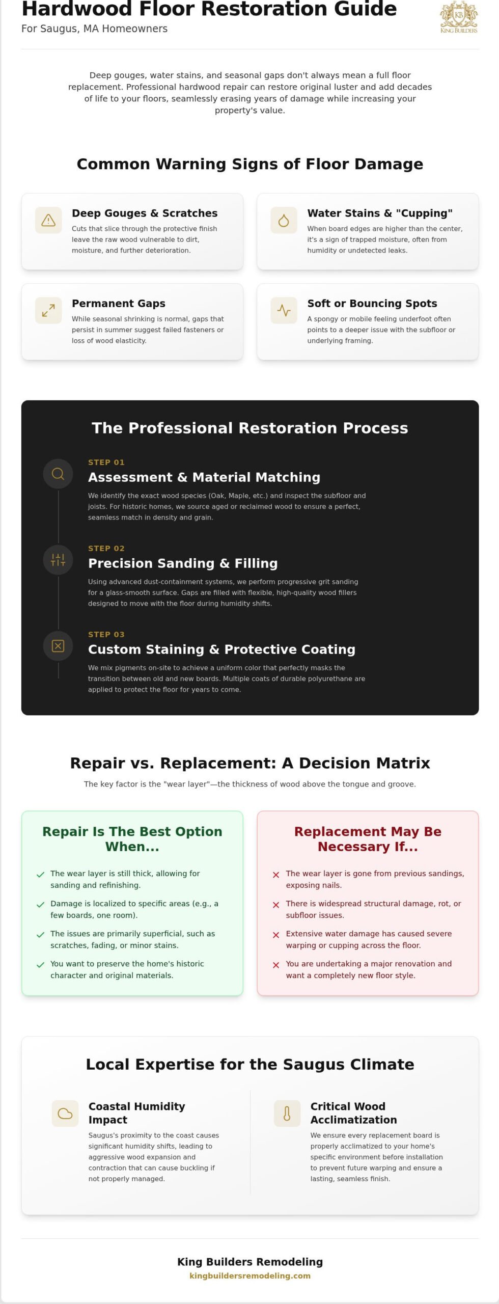 Professional Hardwood Floor Repair in Saugus, MA: The Homeowner’s Guide